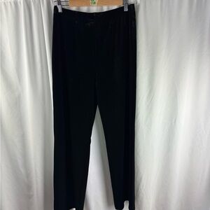 Chico's Black Velvet Straight Leg Elastic Waist Pull On Pants Size 0R US 4/6R
